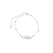 Biżuteria dla dzieci - Srebrna bransoletka dziecięca 925 Blaszka Kwiatek PREZENT - miniaturka - grafika 1