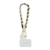 Etui i futerały do telefonów - Guess GUOUCHSAMC4K Universal Hand Strap czarny/black Saffiano Chain 4G Charm - miniaturka - grafika 1
