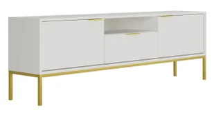 Biała szafka RTV ze złotymi zdobieniami 175 cm H8-L21 - Szafki RTV Biała szafka RTV ze złotymi zdobieniami 175 cm H8-L21 - Szafki RTV - miniaturka - grafika 1
