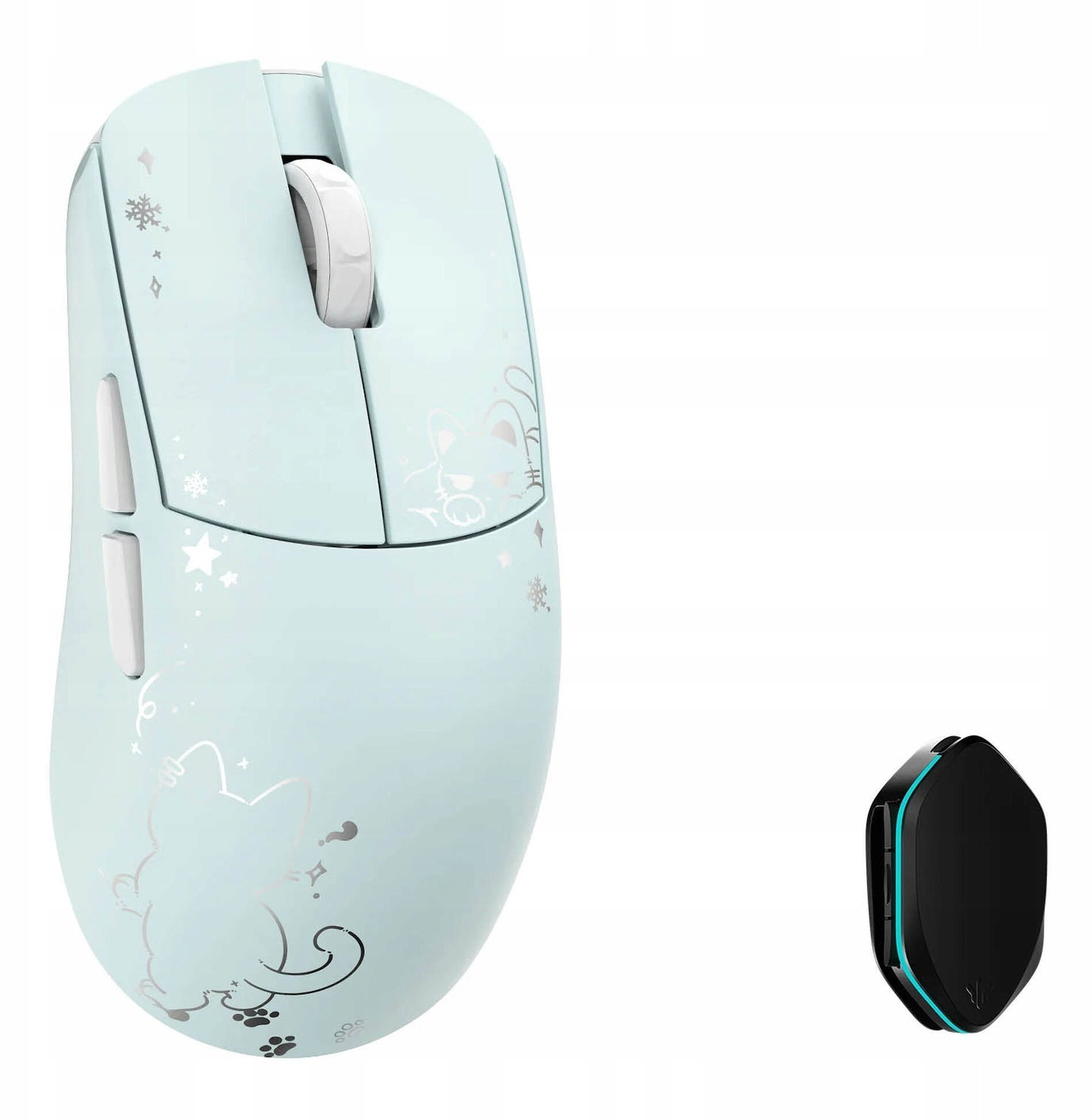 WLMouse YING Magnesium Bezprzewodowa mysz gamingowa, PAW3950HS, 8K Polling, OMRON Optical Switches - niebieski YINGMG-BLUECAT-O