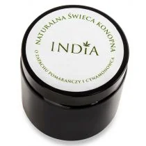 India Cosmetics India Naturalna świeca konopna o zapachu pomarańczy i cynamonowca 90g - Zapachy do domu - miniaturka - grafika 2