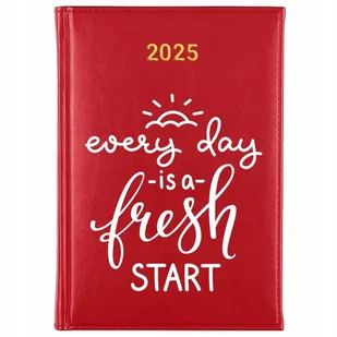 Kalendarz Czerwony 2025 EVERY DAY IS A FRESH START Planer Terminarz Wzory - Kalendarze - miniaturka - grafika 1
