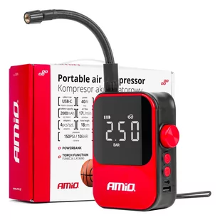 Kompresor samochodowy bezprzewodowy pompka elektryczna rowerowa powerbank 40w acomp-20 amio-03690 - Sprężarki i kompresory - miniaturka - grafika 1