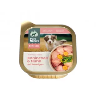 Pure Nature Dog Junior Kaninchen Huhn - królik i kurczak z marchewką i algami dla szczeniąt 150 g - Mokra karma dla psów - miniaturka - grafika 1