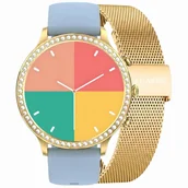 Smartwatch - Gravity GT5-4 Złoty, niebieski - miniaturka - grafika 1