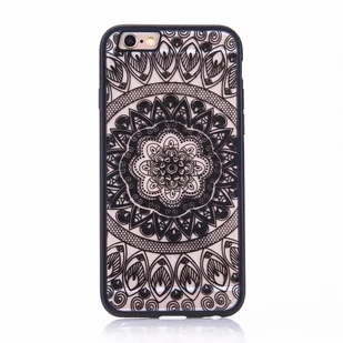 Etui na telefon komórkowy Mandala do Apple iPhone 7 Etui ochronne z motywem koła Pokrowiec na torbę Bumper Czarny - Etui i futerały do telefonów - miniaturka - grafika 1