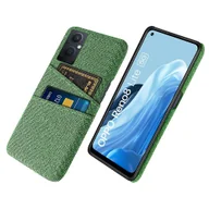 Etui i futerały do telefonów - Do Oppo Reno 8 Lite 5G Tekstura tkaniny Podwójna karta Etui na telefon komórkowy Zielony Style F Oppo Reno8 Lite 5G - miniaturka - grafika 1
