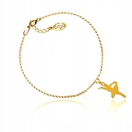 Bransoletki - Bransoletka z baletnicą srebrna pozłacana - miniaturka - grafika 1