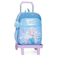 Plecaki szkolne i tornistry - Joumma Bags Disney Frozen Magic Ice plecak dziecięcy, niebieski, wykonany z poliestru, regulowane paski na ramię dla wygodnego przenoszenia, różne przegrody, z brelokiem z pomponem, niebieski, - miniaturka - grafika 1