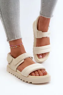 Sandały Damskie Na Platformie Big Star NN274751 Beżowe-39 - Sandały damskie - miniaturka - grafika 1