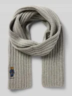 Apaszki i szaliki damskie - Szal wełniany z wyhaftowanym logo i motywem model ‘BEAR’ - miniaturka - grafika 1