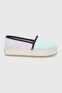 Espadryle damskie - Tommy Jeans espadryle kolor fioletowy na platformie - grafika 1