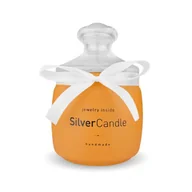 Świece - ŚWIECA ZAPACHOWA SILVER CANDLE HAND MADE CREAMY CARMEL BIŻUTERIA KOLCZYKI - miniaturka - grafika 1