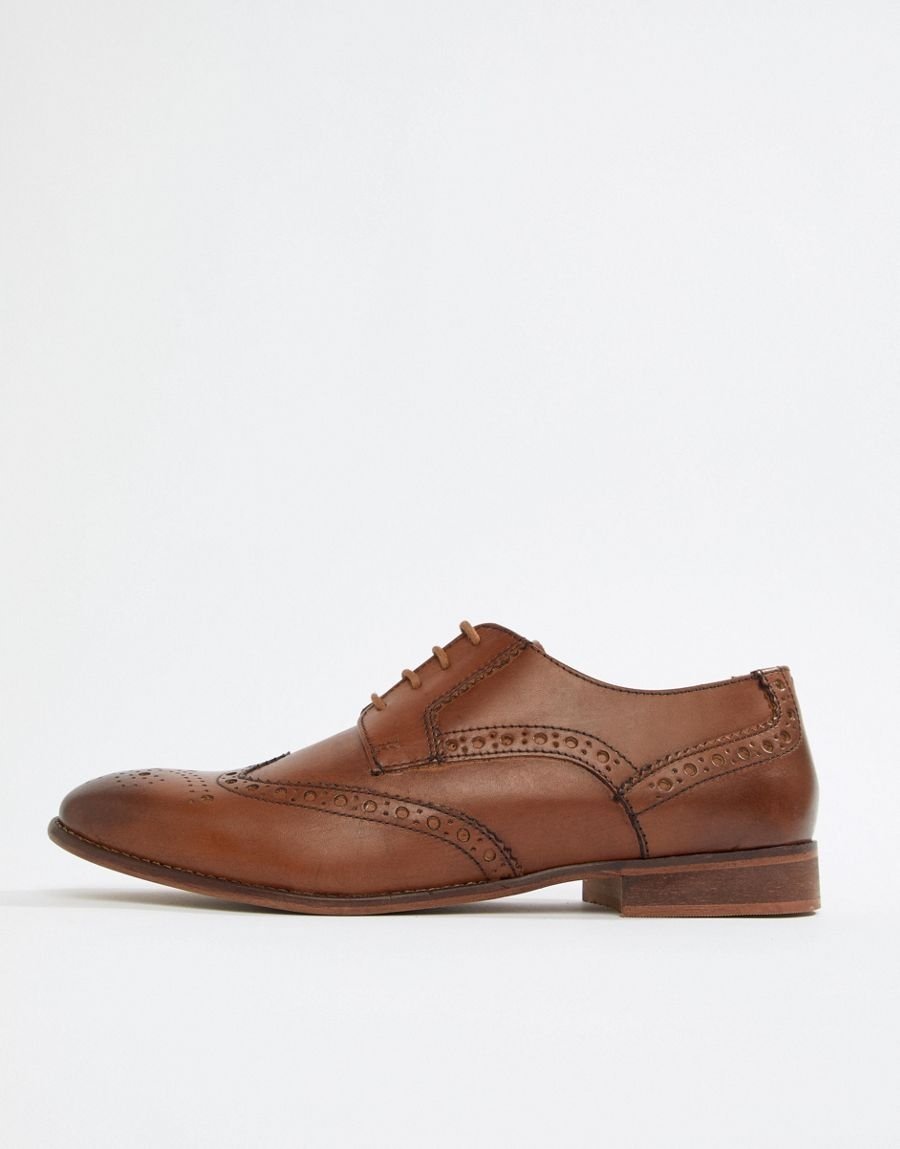 KURT GEIGER BRĄZOWE PÓŁBUTY MĘSKIE SKÓRZANE AŻUROWE 40 14CA