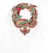 Apaszki i szaliki damskie - Chusta Damska Góralska Folkowa Szalik Kwiatowy Wzór Z Frędzlami Wiosenna - miniaturka - grafika 1