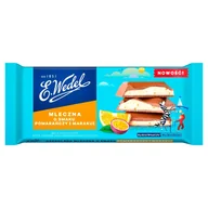 Bombonierki i czekoladki - E.Wedel Czekolada Mleczna z Nadzieniem o Smaku Pomarańczy i Marakui 100g - miniaturka - grafika 1