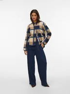 Kurtki damskie - Vero Moda Kurtka pluszowa w kolorze beżowo-granatowym - miniaturka - grafika 1