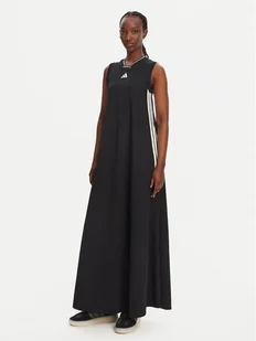 adidas Sukienka codzienna Tiro Cut 3-Stripes Soft Mesh JG4118 Czarny Regular Fit - Sukienki - miniaturka - grafika 1