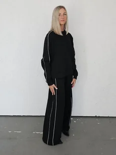 Kai komfortowy komplet z lamówką czarny - Komplety damskie - miniaturka - grafika 1