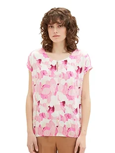TOM TAILOR T-shirt damski, 31803 – wzór w różowych kształtach, S - Koszulki i topy damskie - miniaturka - grafika 1