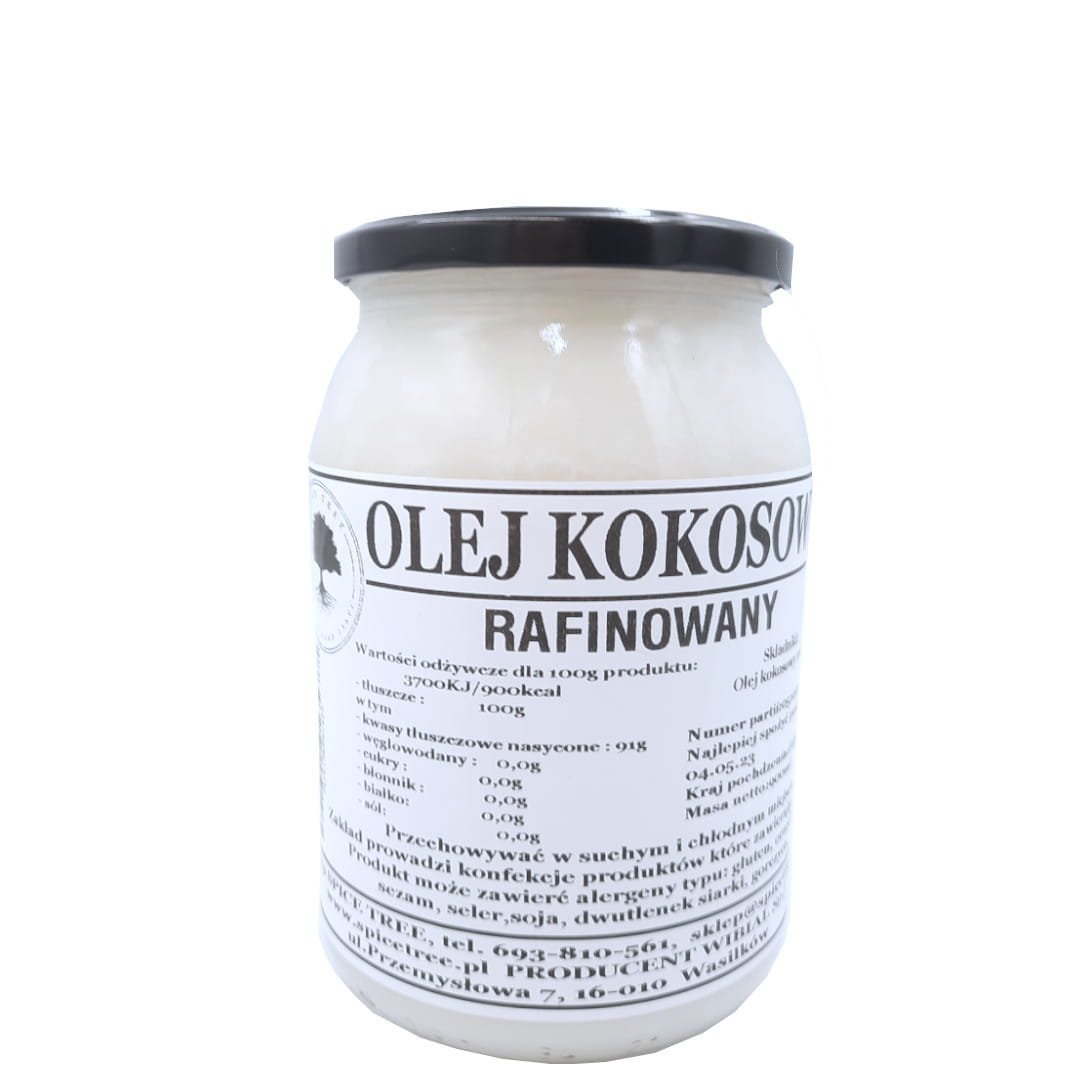 Olej kokosowy rafinowany 900ml, natallany jakość Premium