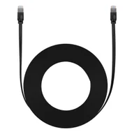 Patchcordy - Kabel przewód sieciowy Ethernet Cat 6 RJ-45 1000Mb/s płaski 12m czarny - miniaturka - grafika 1