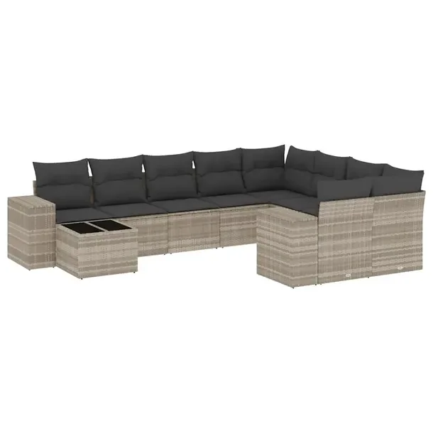 Zestaw mebli ogrodowych modułowych jasnoszary rattan PE, wymiary: 62x62x69