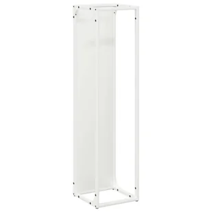 vidaXL Stojak na drewno opałowe, biały, 25x25x100 cm - Wózki magazynowe - miniaturka - grafika 1