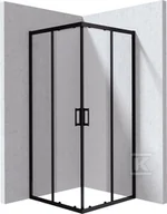 Kabiny prysznicowe - Kabina Onnline New kwadratowa, profil nero, szkło transparentne 90x195cm - miniaturka - grafika 1