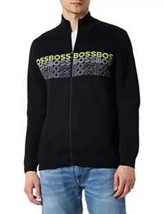 BOSS Męski kardigan z dzianiny Zightek, czarny 1, S, czarny (Black1), S - Swetry męskie - miniaturka - grafika 1