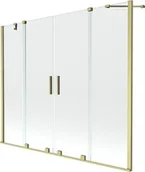 Parawany nawannowe - Mexen Velar Duo parawan nawannowy 2-skrzydłowy przesuwny 200 x 150 cm, transparent, złoty szczotkowany - 896-200-000-02-55 - miniaturka - grafika 1