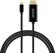 Kable USB - Savio CL-191 kabel USB 2 m USB C Czarny - miniaturka - grafika 1