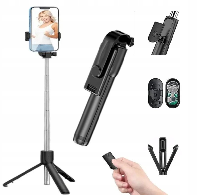 Selfie-Stick Kijek Do Telefonu Tripod Statyw Led Do Robienia Zdjęć + Pilot