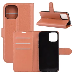 Pokrowiec König Design kompatybilny z Apple iPhone 12 Mini pokrowiec ze skóry syntetycznej na telefon komórkowy - Etui na telefon komórkowy brązowe - Etui i futerały do telefonów - miniaturka - grafika 1