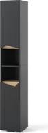 Szafki łazienkowe - Vicco Szafka łazienkowa Marelle, 30 x 180 cm z drzwiami i otwartymi przedziałami, Antracyt/Antracyt - miniaturka - grafika 1