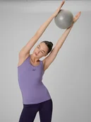 Koszulki sportowe damskie - 4F Top treningowy slim szybkoschnący damski - fioletowy XL - miniaturka - grafika 1