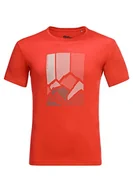 Koszulki męskie - Jack Wolfskin Koszulka Peak Graphic Strong Red M - miniaturka - grafika 1