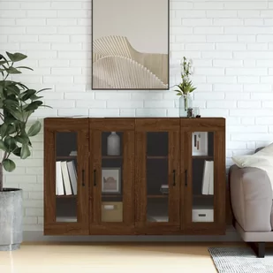 vidaXL Wiszące szafki, 2 szt., brązowy dąb, materiał drewnopochodny - Komody vidaXL Wiszące szafki, 2 szt., brązowy dąb, materiał drewnopochodny - Komody - miniaturka - grafika 1
