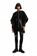 Swetry damskie - Desigual Poncho Aladin Milan, 2000 czarny, jeden - miniaturka - grafika 1
