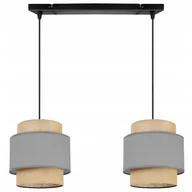 Lampy sufitowe - Lampa sufitowa wisząca Boho loft 2xE27 abażur juta czarny/szary Light Home LH - miniaturka - grafika 1