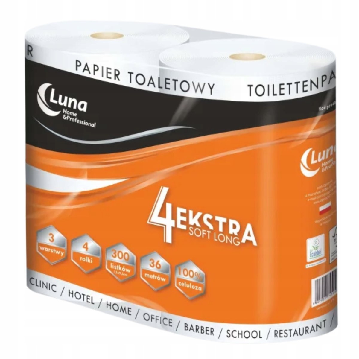 Luna 4Extra Papier Toaletowy Delikatny 3 Warstwy 36M 4 Rolki