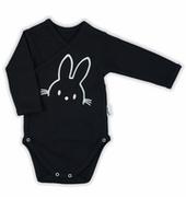 Body dla niemowląt - Body niemowlęce wyprawka kopertowe z długim rękawem Bunny Nicol - 56 - miniaturka - grafika 1