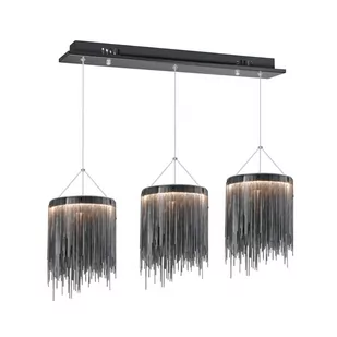 Milagro LAMPA wisząca CASCATA 3796 glamour OPRAWA listwa LED 54W zwis metalowe sople czarne 3796 - Lampy sufitowe - miniaturka - grafika 1