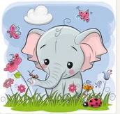 Malowanie po numerach - Norimpex Malowanie po numerach 20x20cm Słonik 1008250 - miniaturka - grafika 1