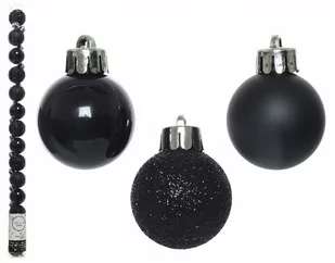 Bombki na choinkę nietłukące zestaw 14szt 3cm czarne - Bombki - miniaturka - grafika 1