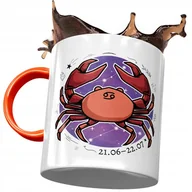 Kubki - Kubek Pomarańczowy Rak Znaki Zodiaku Horoskop z Nadrukiem ze Zdjęciem+ Opakowanie na prezent (wzór 01) - miniaturka - grafika 1