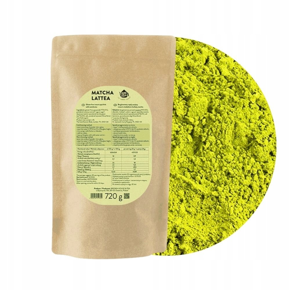 Brown House Matcha Lattea owsiane matcha latte instant Refill 720 g