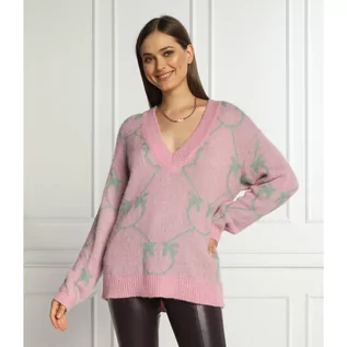 Swetry damskie - Pinko Sweter MARISOL | Loose fit | z dodatkiem wełny - grafika 1