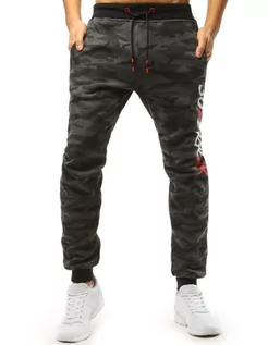 Spodnie męskie - Spodnie męskie dresowe moro antracytowe Dstreet UX3512 - grafika 1