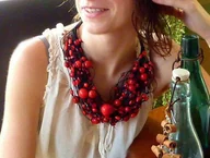 Naszyjniki - Biżuteria z natury lniany naszyjnik - miniaturka - grafika 1